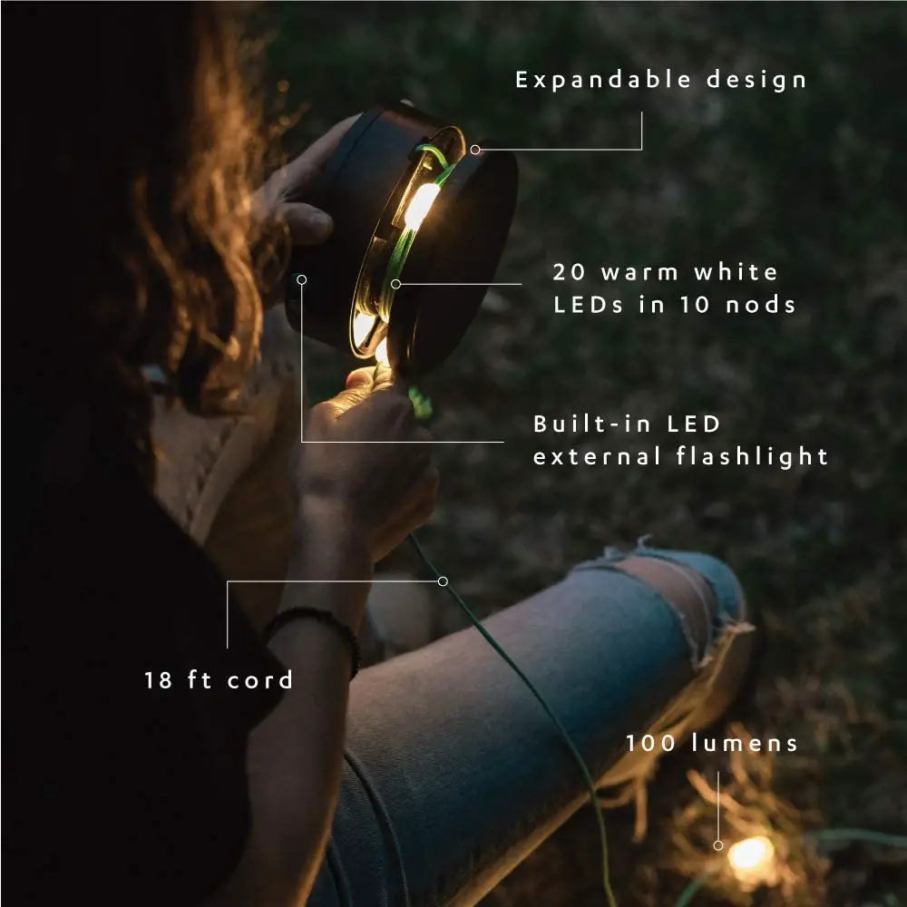 MPOWERD Luci Solar String Lights + Φορτιστής τηλεφώνου 100 Lumen