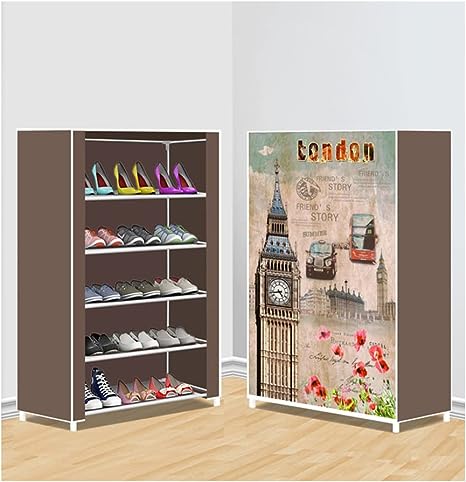 Ντουλάπι υποδημάτων με 5 ράφια και προστατευτικό κάλυμμα