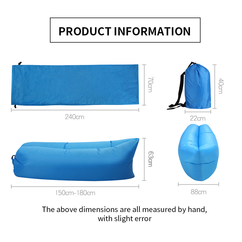 Φουσκωτό στρώμα Lazy Bag φουσκωμένο με αέρα