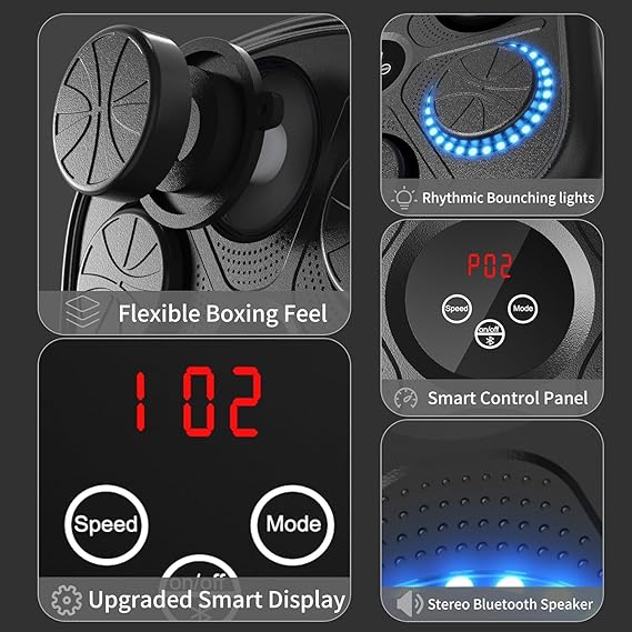 RUMBALTON - Μηχανή Μουσικής Πυγμαχίας με Bluetooth, Τοποθέτηση σε Τοίχο, περιλαμβάνονται γάντια