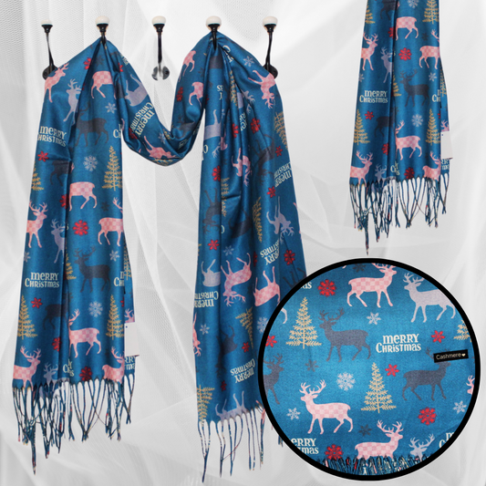 Κασμίρ Κασκόλ Χριστουγέννων με Σχέδιο Τριώντα - Συλλογή KATY