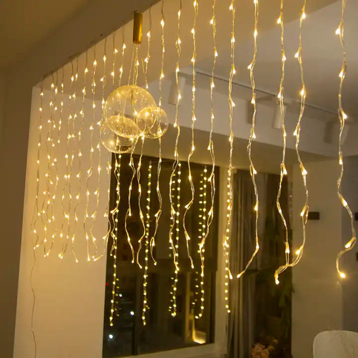 Κουρτίνα Χριστουγεννιάτικων Φώτων, 200 LED, 10 Σειρές