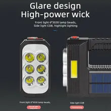 Επαναφορτιζόμενος ηλιακός φορητός φακός LED USB