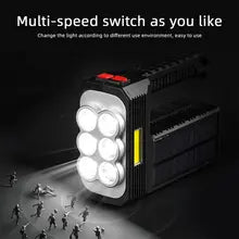 Επαναφορτιζόμενος ηλιακός φορητός φακός LED USB