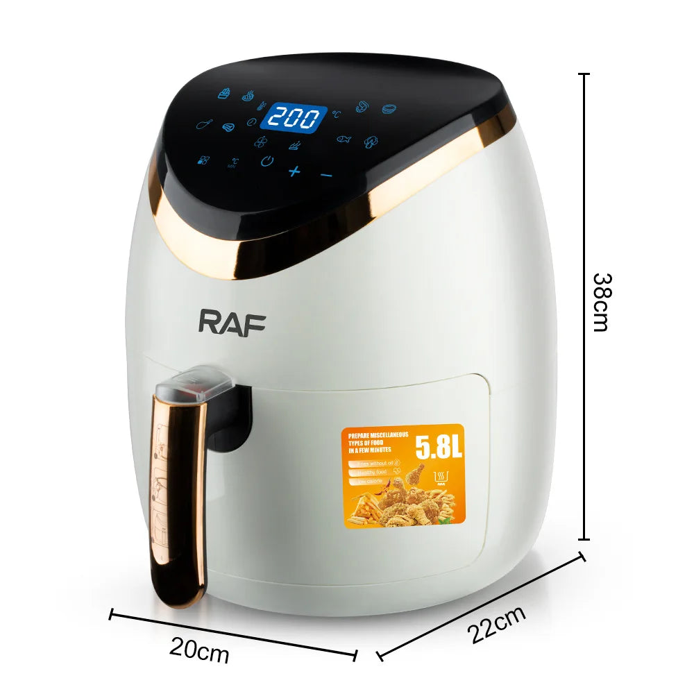 Προσφορά: Air Fryer Deluxe Χωρητικότητας 5.8L, 1500W, Κυκλοφορία Αέρα 360°, Οθόνη Αφής + Σετ 50 Χαρτιών Ψησίματος για το AirFryer