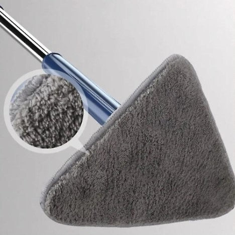 Πρωτοποριακή σφουγγαρίστρα CleanMaster, φορητή, ρυθμιζόμενη, 360 περιστροφή, τρίγωνο, μπλε τέσσερις εφεδρείες