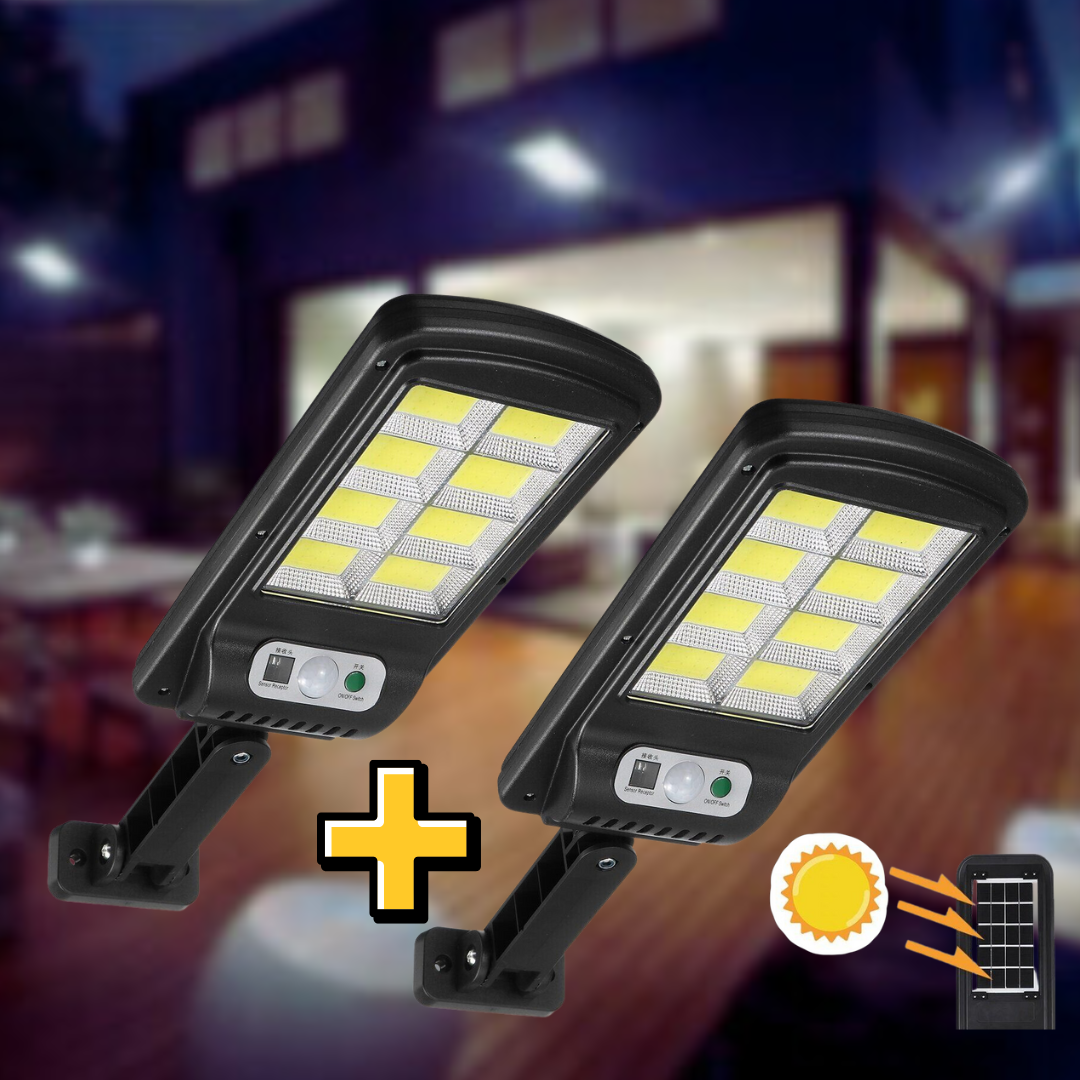 Πακέτο 2 ηλιακά δρόμου φωτιστικά 2x160 LED, αισθητήρας κίνησης