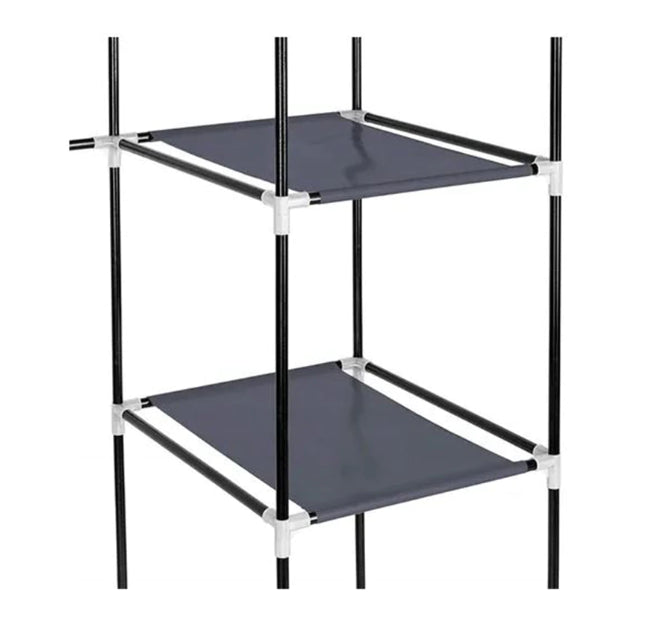 Ντουλάπα διπλή από υφαντική ύλη, Γκρι - 105x45x170 cm