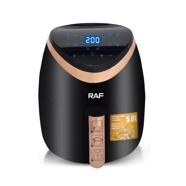 Προσφορά: Air Fryer Deluxe Χωρητικότητας 5.8L, 1500W, Κυκλοφορία Αέρα 360°, Οθόνη Αφής + Σετ 50 Χαρτιών Ψησίματος για το AirFryer
