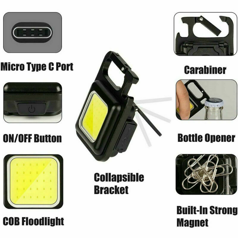 Μίνι φακός COB 800 lumen, φορητός και επαναφορτιζόμενος