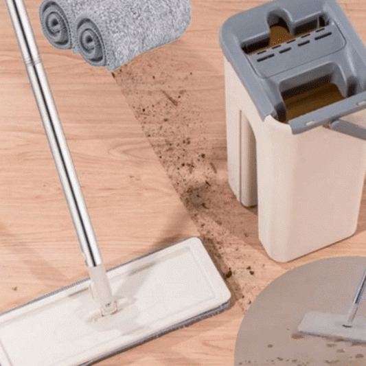 Επαγγελματική σφουγγαρίστρα με δύο μπανιέρες για πλύσιμο και στέγνωμα