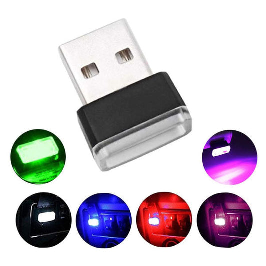 4x Mini USB LED Αυτοκίνητο, Πολύχρωμο