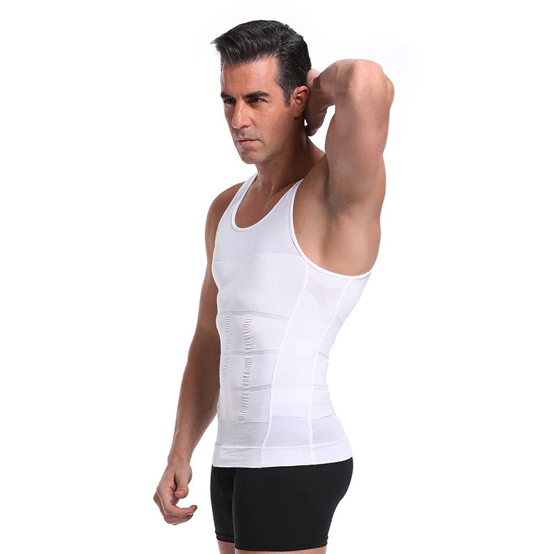 Μπλουζάκι αδυνατίσματος για άνδρες, Fit&Slim, λευκό