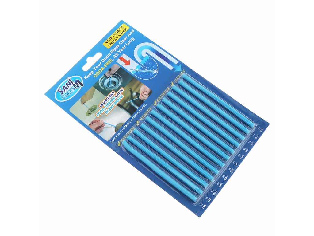 Σετ 12 Sani Sticks για την απόφραξη της αποχέτευσης