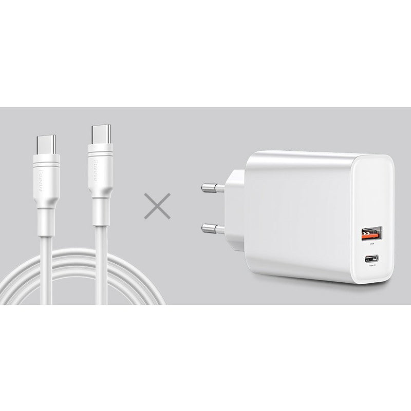 ΦΟΡΤΙΣΤΗΣ USB / TYPE-C PLUG PD 18W + ΚΑΛΩΔΙΟ ΦΟΡΤΙΣΗΣ USB / TYPE-C