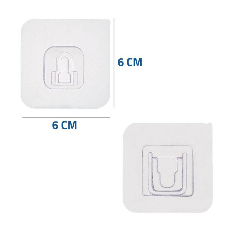 Σετ διπλών γάντζων 10x, αυτοκόλλητοι, διάφανοι