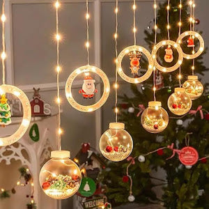 Χριστουγεννιάτικη εγκατάσταση, 10 ειδώλια LED, 3 M, Ζεστό Λευκό / Πολύχρωμο