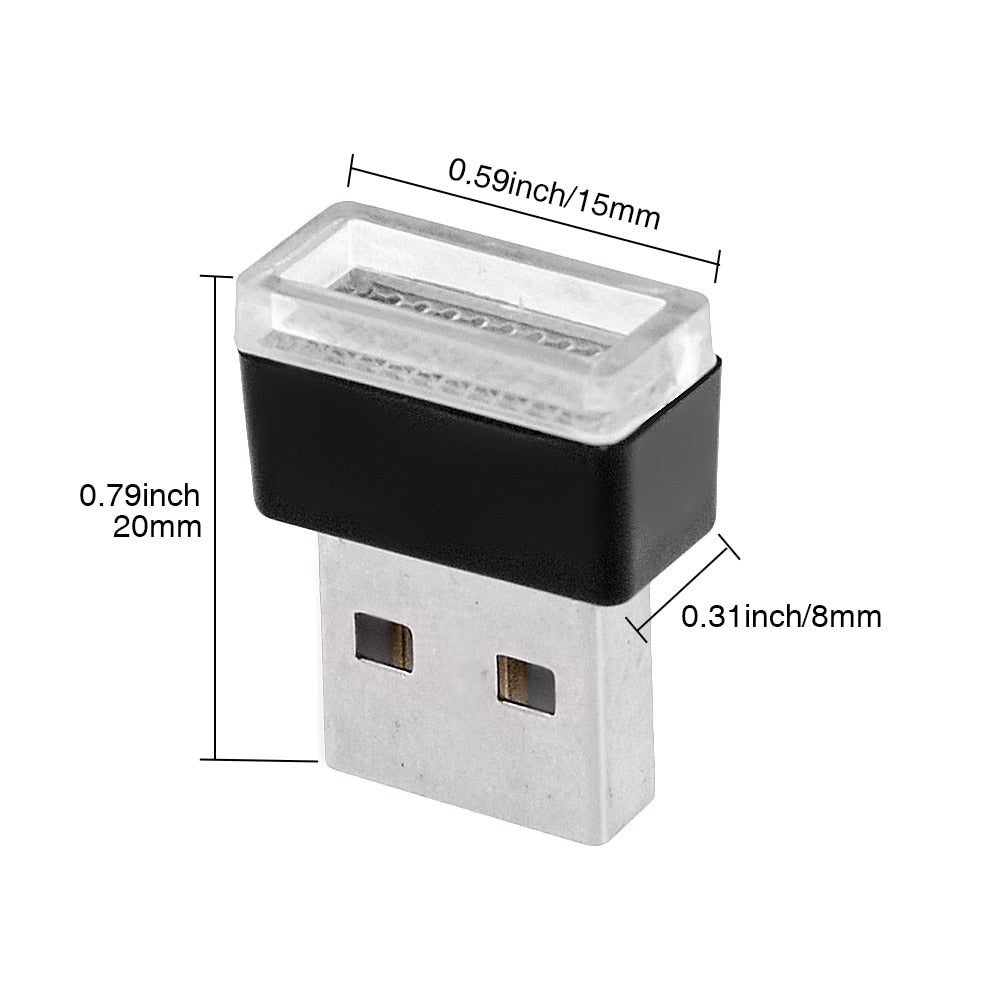 4x Mini USB LED Αυτοκίνητο, Πολύχρωμο