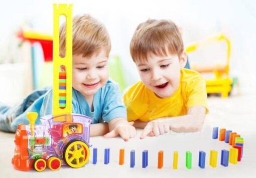 Εκπαιδευτικό παιχνίδι - Domino Train με 80 κομμάτια, πολύχρωμα