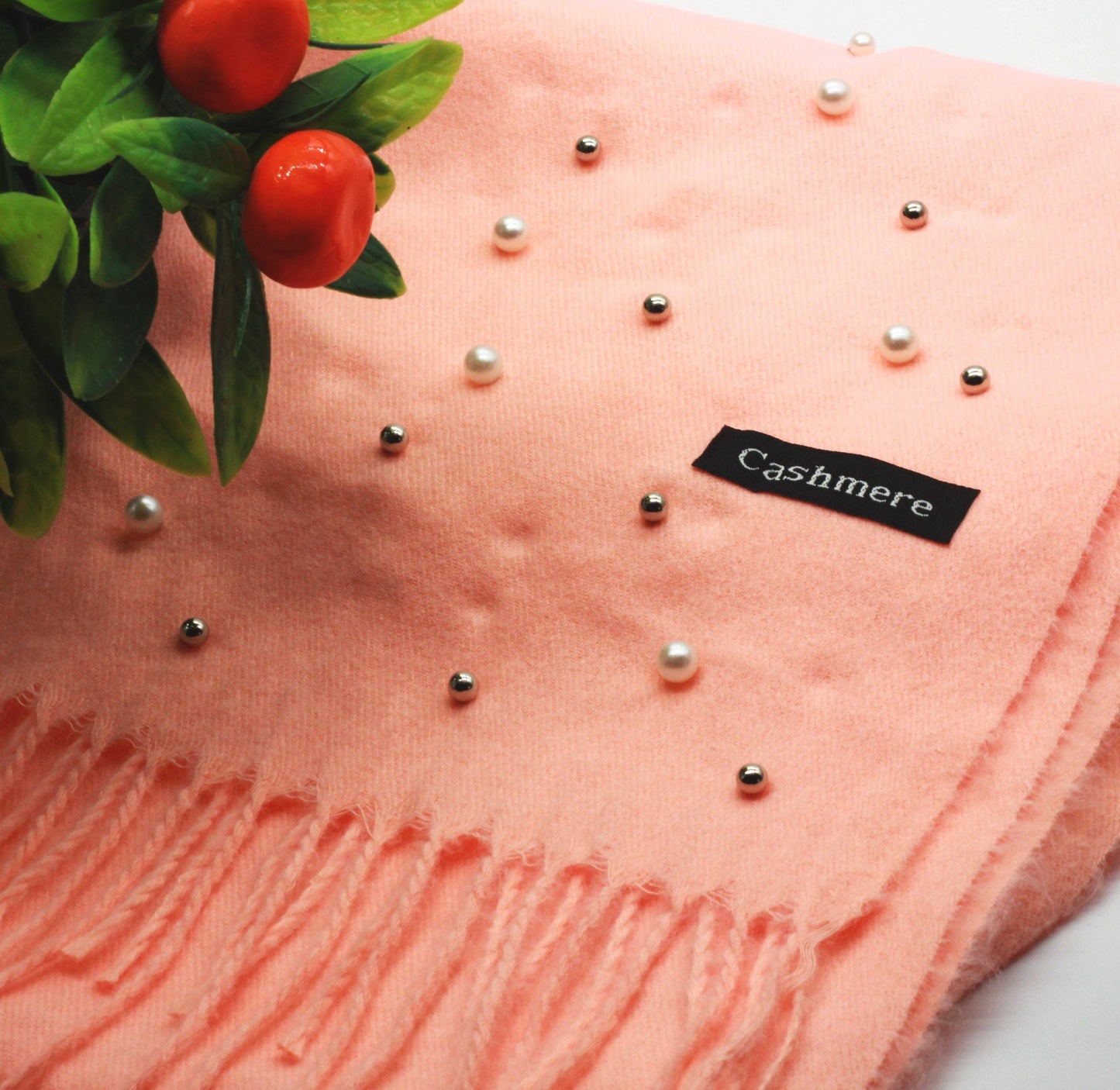 Κασμίρ κασκόλ με πέρλες