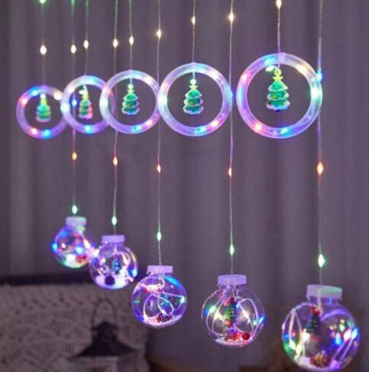 Χριστουγεννιάτικη εγκατάσταση, 10 ειδώλια LED, 3 M, Ζεστό Λευκό / Πολύχρωμο