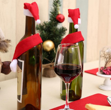 Χριστουγεννιάτικο στολίδι για μπουκάλια, με κασκόλ και καπέλο