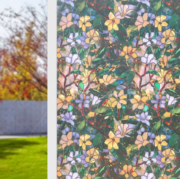 Γυάλινη μεμβράνη, 45 x 300 cm, λουλουδάτο μοτίβο