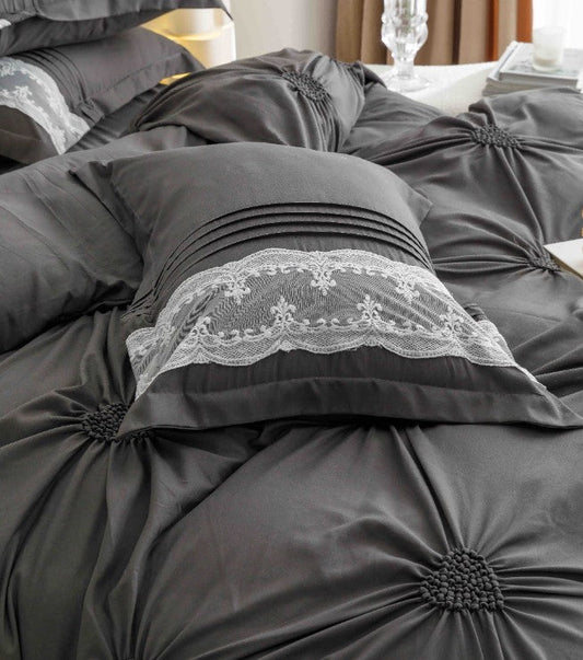 Κλινοσκεπάσματα Finet 6 τεμαχίων με κεντημένες καρδιές, J03