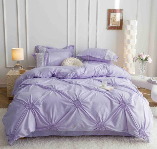 Κλινοσκεπάσματα Finet 6 τεμαχίων με κεντημένες καρδιές, J06