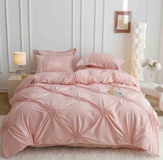 Κλινοσκεπάσματα Finet 6 τεμαχίων με κεντημένες καρδιές, J08