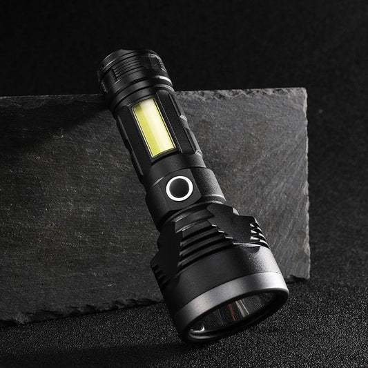 Εξαιρετικά ισχυρός φακός LED, Αδιάβροχος, Ηλιακός, 3 λειτουργίες φωτός, Μαύρος, XW08