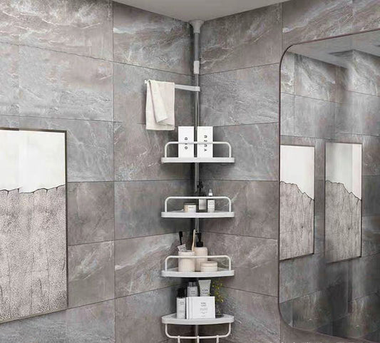 Τηλεσκοπικό ράφι μπάνιου, 4 ράφια, 100-320 cm