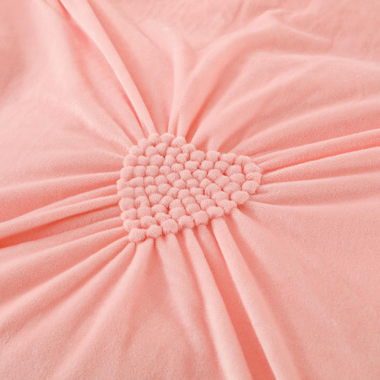 Βελούδινα κλινοσκεπάσματα, με κέντημα καρδιά, 4 τεμάχια, 2 άτομα, J13