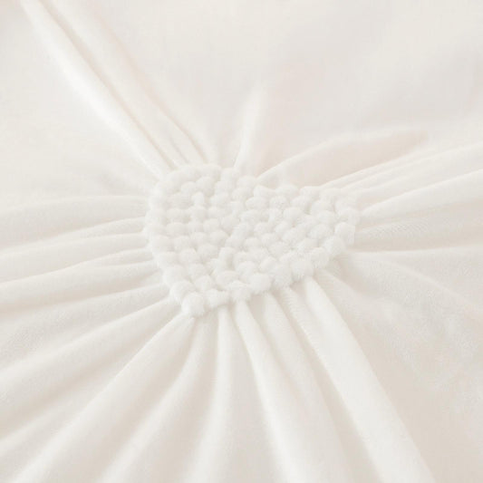 Βελούδινα κλινοσκεπάσματα, με κέντημα καρδιά, 4 τεμάχια, 2 άτομα, J12