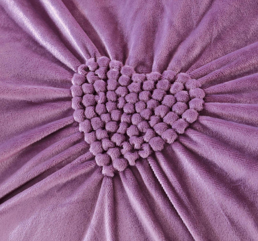 Βελούδινα κλινοσκεπάσματα, με κέντημα καρδιά, 4 τεμάχια, 2 άτομα, J03