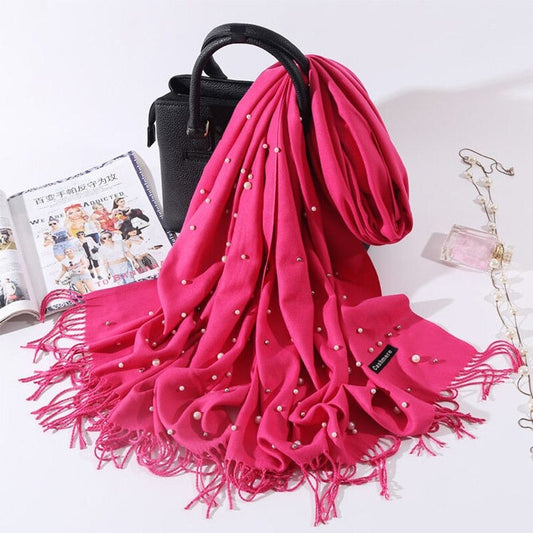 Κασμίρ κασκόλ με πέρλες