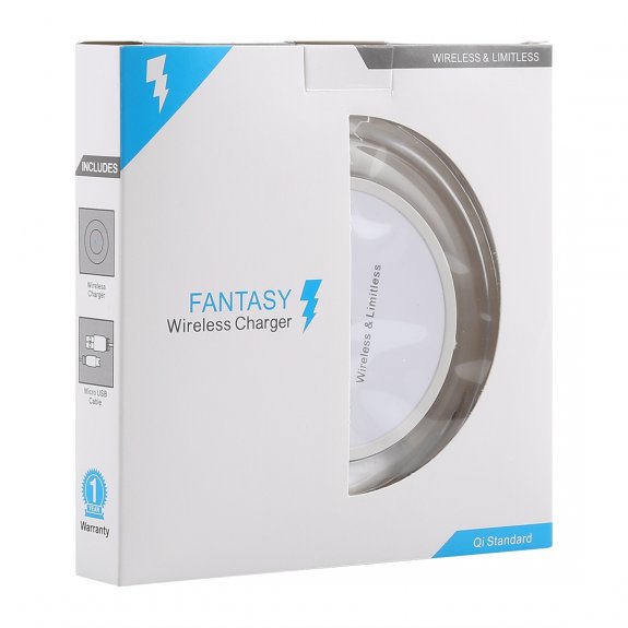 Ασύρματος φορτιστής Fantasy Qi, Εξαιρετικά λεπτός για iPhone, Λευκός