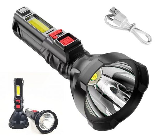 Φακός BL-830 με φόρτιση USB, 3 τρόπους λειτουργίας, μαύρος