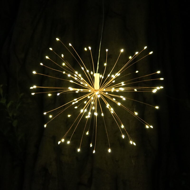 Ηλιακός λαμπτήρας LED τύπου πυροτεχνίας από χαλκό με 120 LED, σετ 2 τμχ