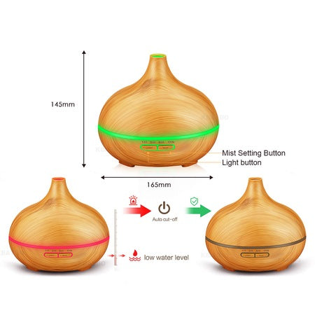 Μηχάνημα Αρωματοθεραπείας Ambient Light Ultrasound 300ml Tank + Gift 2 Oils