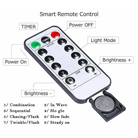 Χάλκινη γιρλάντα εγκατάστασης φωτιστικών, 3M, αδιάβροχη, 8 λειτουργίες φωτισμού