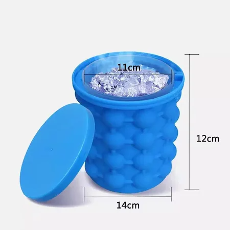 Παγωτομηχανή σιλικόνης Smart Ice Cube Maker, περιλαμβάνεται καπάκι, 120 κύβοι, μπλε, 14x12 cm
