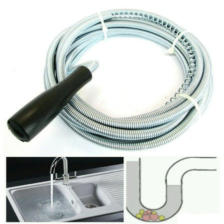 Συσκευή καθαρισμού αποχέτευσης, χάλυβας με ελατήριο και πλαστική λαβή, 3μ