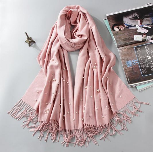 Κασμίρ κασκόλ με πέρλες