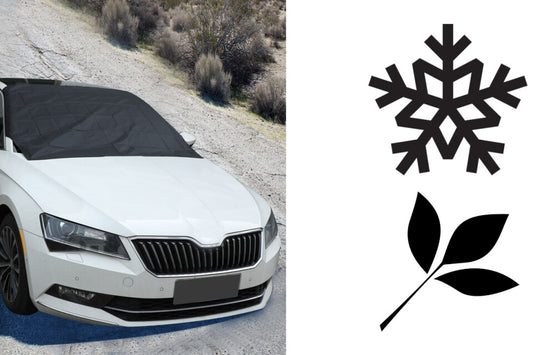 Έξυπνο προστατευτικό κάλυμμα παρμπρίζ, 1+1 ΔΩΡΕΑΝ, 144x70 cm, μαύρο