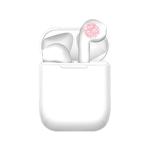 Ασύρματα ακουστικά TWS I12, EARBUDS, BLUETOOTH 5.0, Super Bass, Κουτί φορτιστή, Λευκό