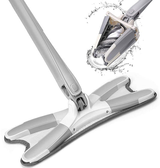 Σφουγγαρίστρα με σφουγγάρι ινών και συμπίεση τύπου X, περιστρεφόμενη κεφαλή 360°, επεκτεινόμενος βραχίονας