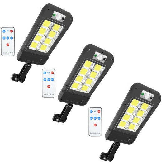 Σετ 3 Ηλιακά Φώτα 150W, 160 LED COB, Τηλεχειριστήριο και Αισθητήρας Κίνησης