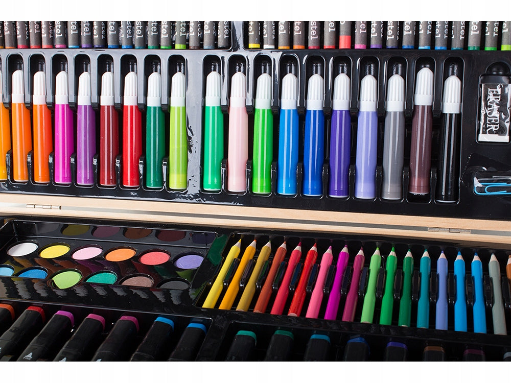 Πλήρες Καλλιτεχνικό Σετ - 188 Κομμάτια για Ζωγραφική, Σχέδιο και Χρωματισμό