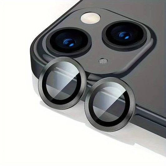 Προστασία Υψηλής Ποιότητας για τον Φακό της Κάμερας του iPhone: Προστατευτικό Ταινίας Μετάλλου HD Clear + Γυαλί Ενισχυμένο με Δυσκαμψία 9H (Μαύρο)